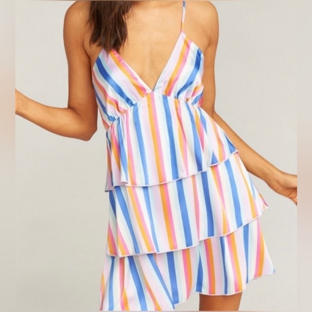 Show Me Your Mumu, Bisou Mini Dress Striped Multi-Color, Size X-Large - NWT